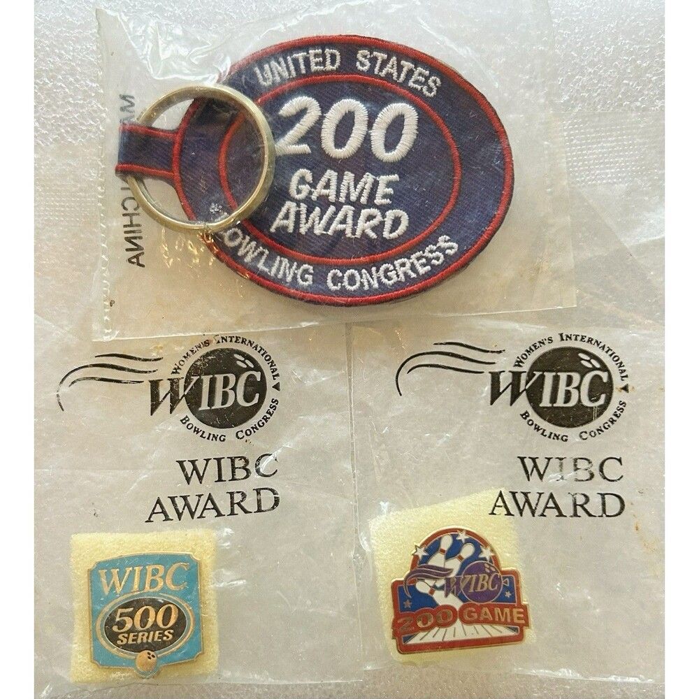 WIBC USBC Womens International Bowling Congress Pin Backs‎ Patch 200 500 Award